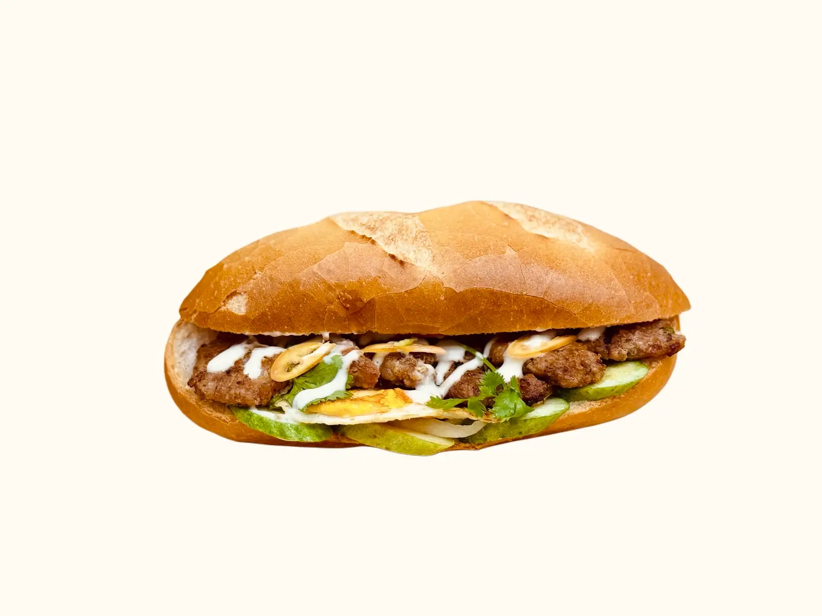 Hình ảnh Bánh mì thịt nướng ốp la