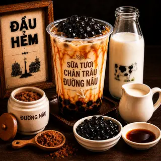 Hình ảnh Sữa Tươi Chân Trâu Đường Nâu 