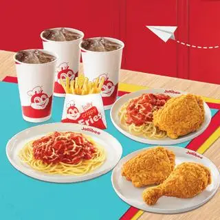 Hình ảnh 3 Gà Giòn Vui Vẻ + 2 Mì Ý vừa + 1 Khoai Tây Chiên vừa + 3 Nước Ngọt vừa