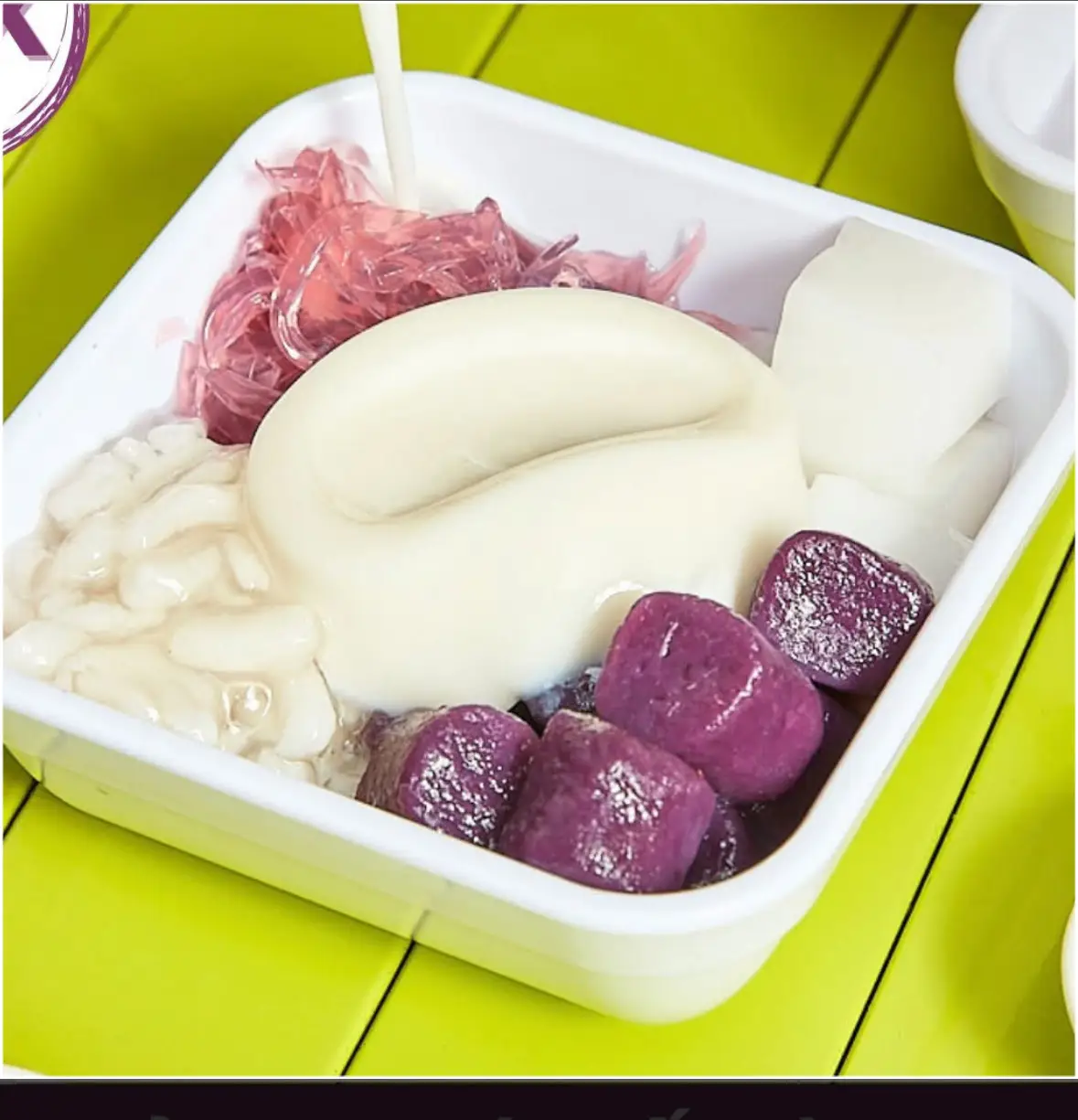 Hình ảnh Tàu hũ khoai tím sốt dừa non
