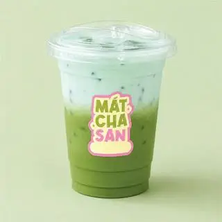 Hình ảnh Fluffy mintcha (kem bạc hà + matcha latte)
