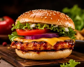 Hình ảnh BBQ  chicken  burger _ BBQ  ga burger 