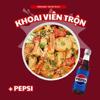 Hình ảnh Khoai và viên chiên trộn tê cay + 1 nước ngọt