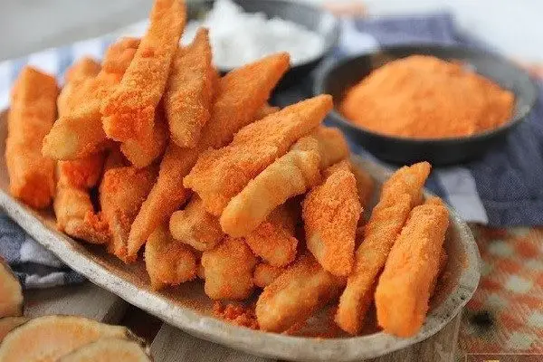 Hình ảnh khoai lang chiên lắc phomai