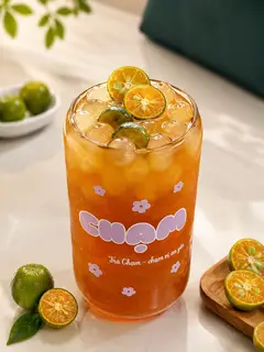 Hình ảnh Hồng trà sốt tắc trân châu - size L
