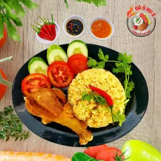 Hình ảnh Cơm gà xối mỡ đùi