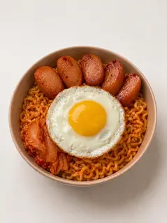 Hình ảnh Mì Indomie Trộn Trứng Xúc Xích