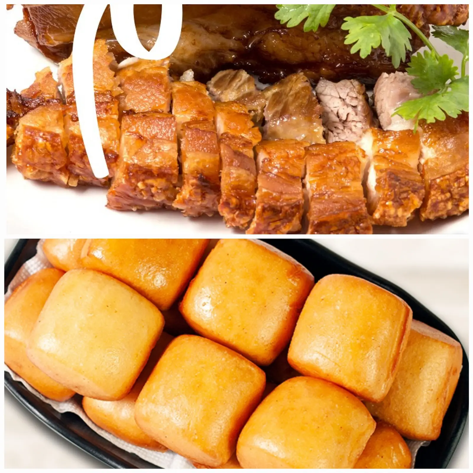 Hình ảnh 0,5kg thịt heo quay + 5 cái bánh bao chiên