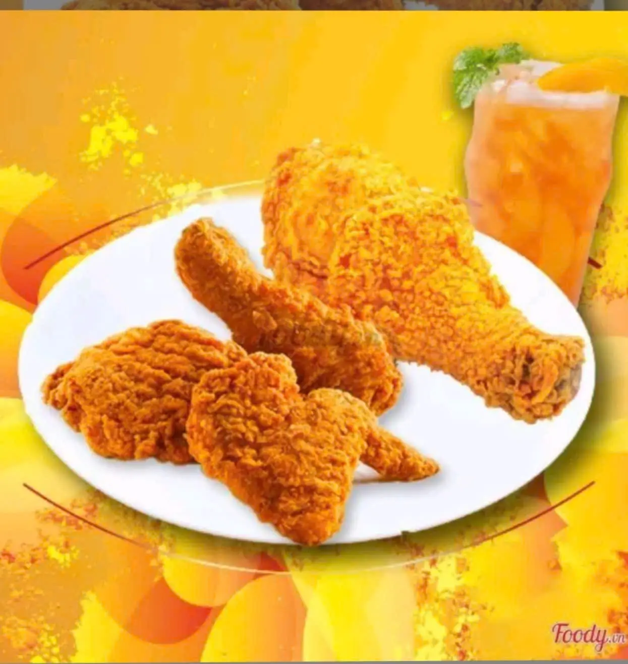 Hình ảnh combo 1đùi gà+1cánh gà+khoai tây