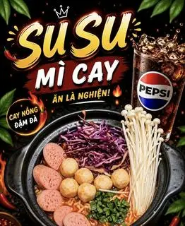 Hình ảnh Mì Kim Chi - Cá Viên + xúc xích  (Tặng nước Pepsi)