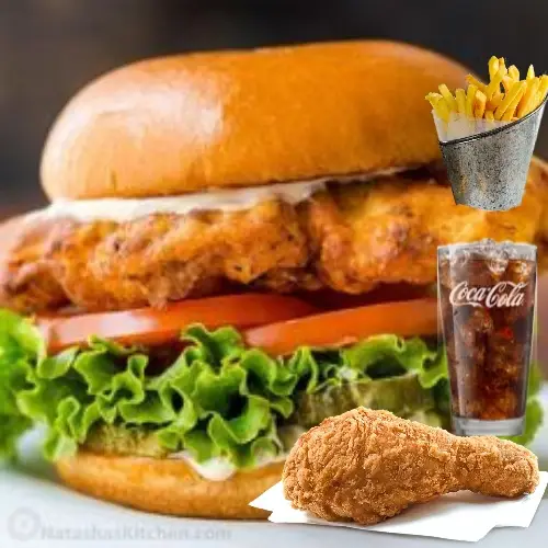 Hình ảnh Combo Hamburger Tôm - Đùi Gà - Khoai - Coca