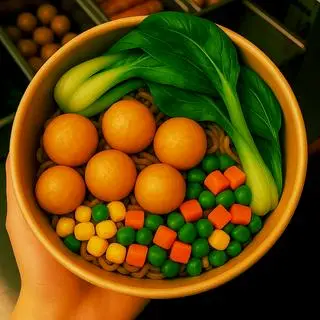 Hình ảnh mì trộn cá viên 