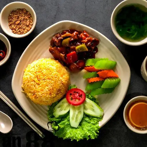 Hình ảnh Cơm sườn xào chua ngọt