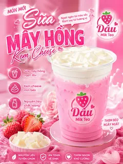Hình ảnh Sữa mây hồng kem cheese