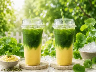 Hình ảnh combo 2 ly Rau má đậu xanh