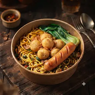 Hình ảnh Mì Trộn Cá Viên + Xúc Xíc