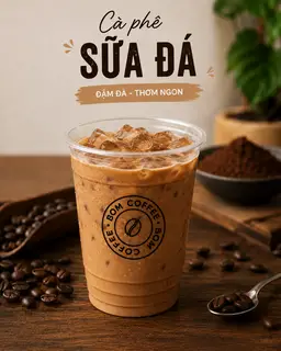 Hình ảnh Vietnamese iced milk coffee - cà phê sữa