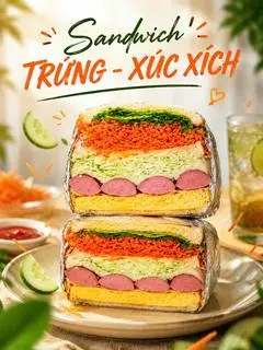Hình ảnh Sandwich Trứng + Xúc Xích 