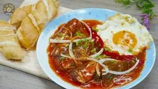 Hình ảnh Bánh mì cá mồi và trứng