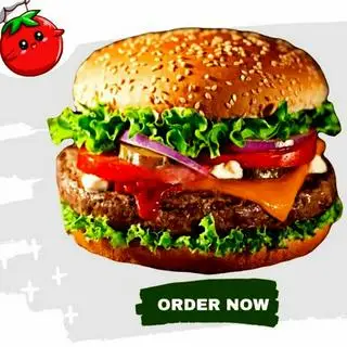 Hình ảnh Burger bò nướng phô mai cheddar sốt thousand