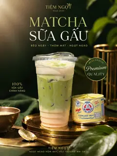 Hình ảnh Matcha sữa gấu 