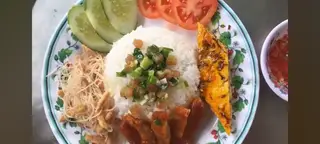 Hình ảnh cơm sườn bì chả thuần chay 