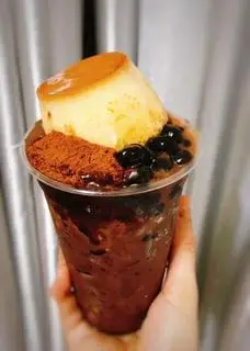 Hình ảnh Milo dầm bánh Flan ( ly700ml)