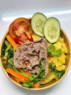 Hình ảnh Nui xào bò( Tặng Trà Tắc/Trà Chanh)