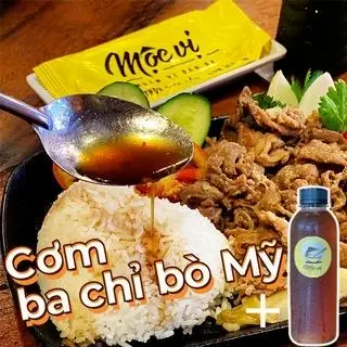 Hình ảnh Cơm ba chỉ bò Mỹ + nước mát 