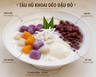 Hình ảnh TÀU HŨ KHOAI DẼO ĐẬU ĐỎ CỐT DỪA