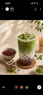 Hình ảnh Matcha latte đậu đỏ