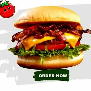Hình ảnh Burger thịt heo hun khói sốt phô mai