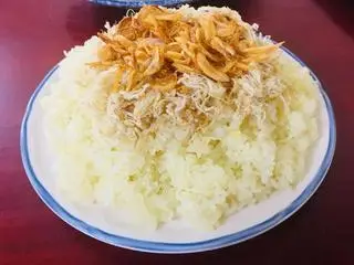 Hình ảnh Xôi nóng ruốc hành khách không chan nước thịt báo quán