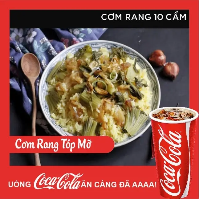Hình ảnh cơm rang tóp mỡ+Coca
