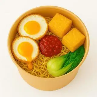 Hình ảnh Mì Trộn Sốt Sa Tế – Trứng Ốp La