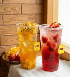 Hình ảnh Combo 3 ly TRÀ TRÁI CÂY TƯƠI tùy chọn size L tặng Topping 