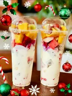 Hình ảnh Hoa quả dầm sữa chua