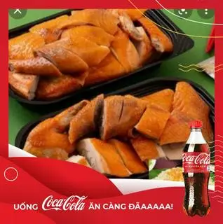 Hình ảnh gà hun khói 1 con + xôi + coca