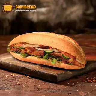 Hình ảnh Bánh mỳ gà nướng sả