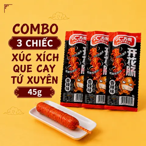Hình ảnh Combo 3 Chiếc Xúc Xích Que Cay Tứ Xuyên 45g 