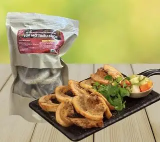 Hình ảnh ￼Tóp mỡ nọng heo Triều khúc hàng chuẩn nhà làm thơm và ngon gói 250g