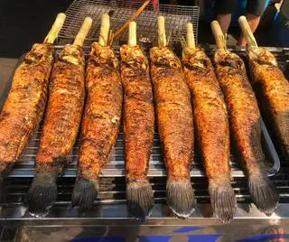 Hình ảnh cá lóc nướng trui size nhỏ 