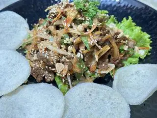 Hình ảnh Gỏi nấm bào ngư sốt táo Mỹ - oyster mushroom salad