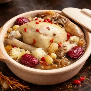 Hình ảnh Gà  hầm _ tiềm  nấm dưỡng sinh (1/2con ) 
