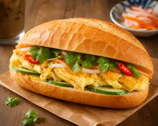 Hình ảnh bánh mì ốp la