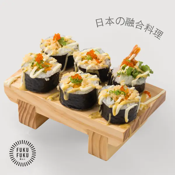 Hình ảnh Cuộn Sushi Garlic Butter Tobiko Prawn