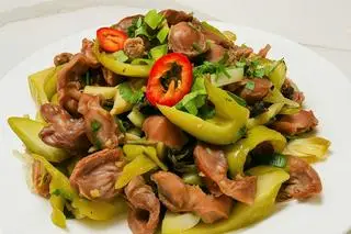 Hình ảnh mề gà xào cải chua