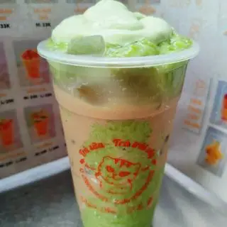Hình ảnh trà sửa kem cốm