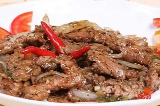 Hình ảnh bò tiêu đen( đồ ăn ko kèm cơm)