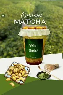 Hình ảnh Caramel Matcha - có topping Bánh Cá